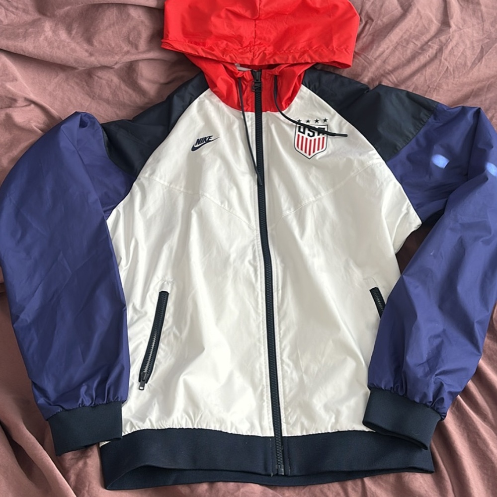 Women's Nike White USWNT Full-Zip NSW Windrunner Hoodie
